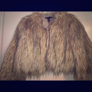 Inc Faux Fur Cropped Jacket